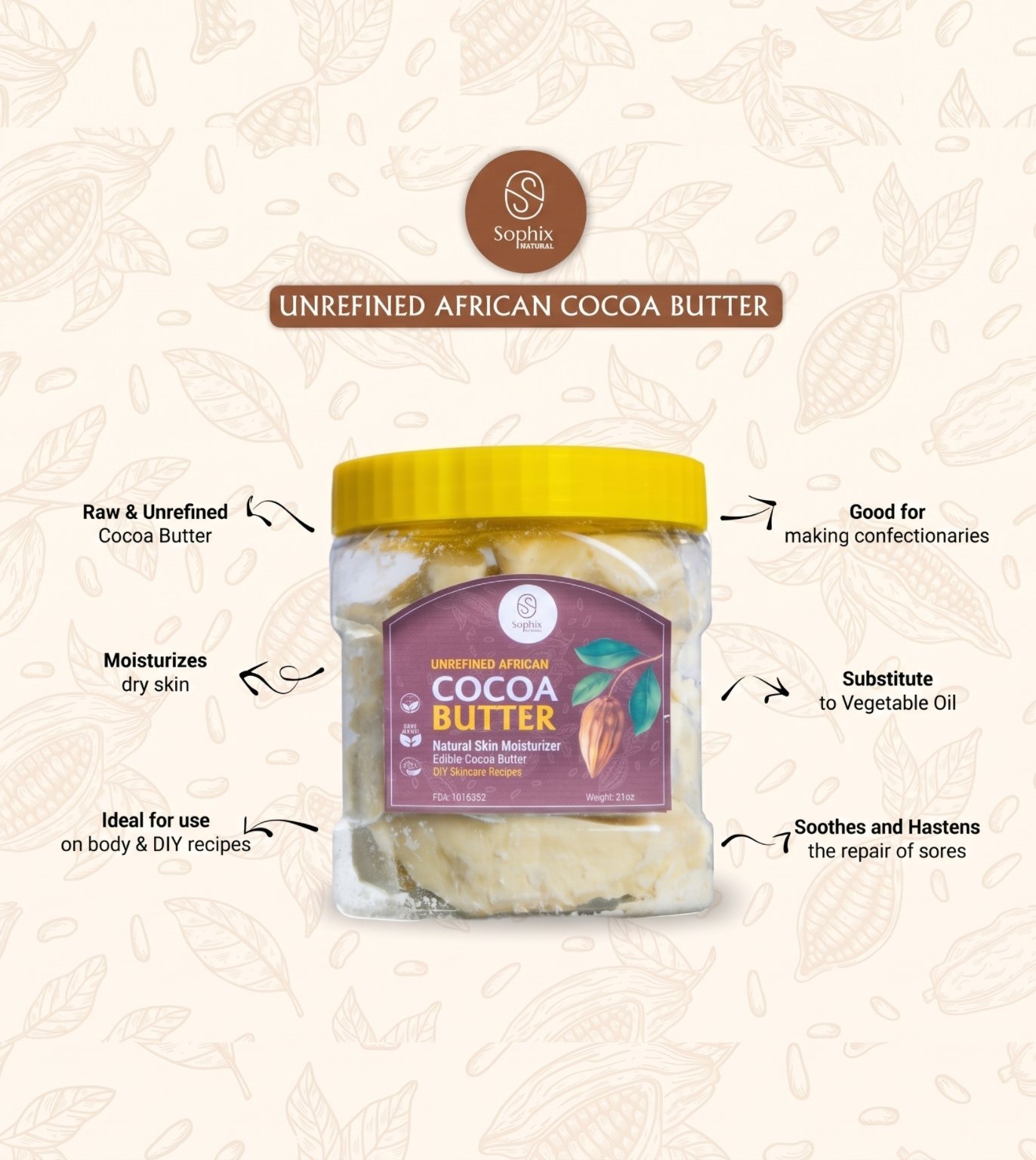 Cocoa  Butter (100% Raw Premium Quality)