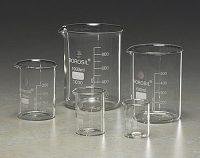 Temperature resistant glass beakers